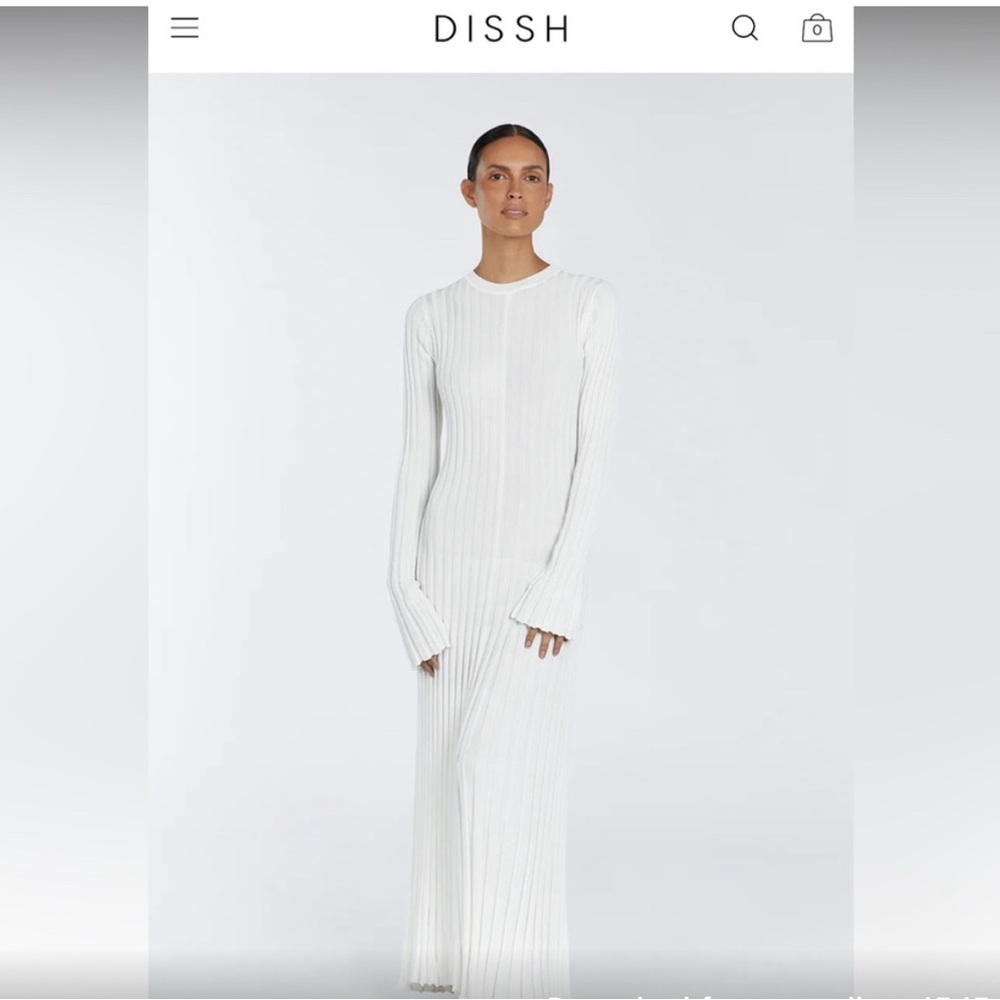 DISAH ADA OFF WHITE LONG SLEEVE MIDI DRESS - S / OFF WHITE